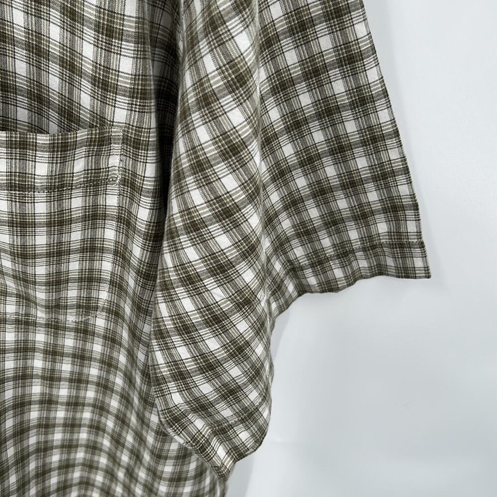 Old Navy Men's Casual Green & White Plaid Short Sleeve Button Shirt size XXL - Picture 5 of 11
